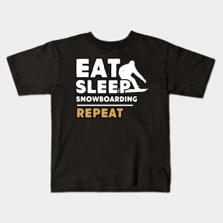 Eat sleep snowboarding repeat Kids T-Shirt